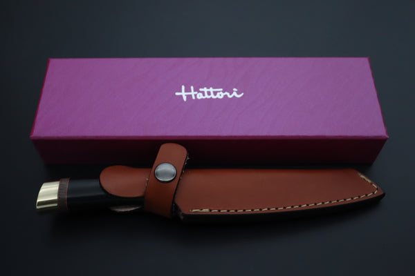 Hattori 傘 SAN Limited Edition SAN-151 "Hattori Natures Edition" Custom Classic Tanto (Custom African Ebony & Walnut Combination Wood Handle)