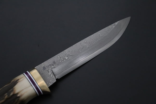 Hattori 傘 SAN Limited Edition SAN-160 Cowry-X Damascus ”Wild Flow” (Single Bevel Edge)