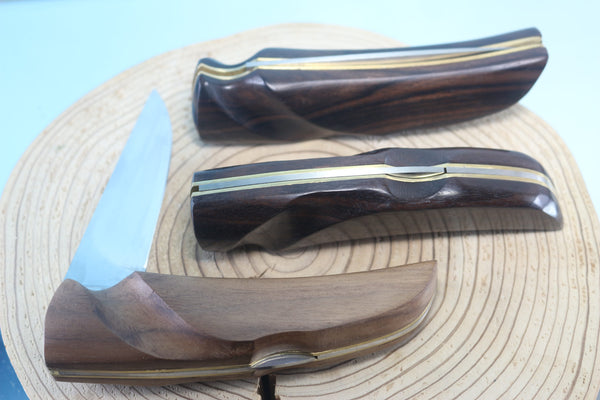 Fumio Inagaki FI-105 GERBER Folding Hunter Replica, Lockback Folders, Hitachi ATS-34 or Solid VG-10 Blade, Ebony or Walnut wood Handle - japaneseknifedirect.mom