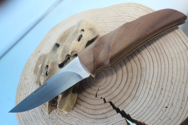 Fumio Inagaki FI-105 GERBER Folding Hunter Replica, Lockback Folders, Hitachi ATS-34 or Solid VG-10 Blade, Ebony or Walnut wood Handle - japaneseknifedirect.mom