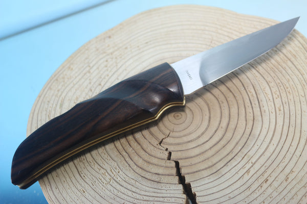 Fumio Inagaki FI-105 GERBER Folding Hunter Replica, Lockback Folders, Hitachi ATS-34 or Solid VG-10 Blade, Ebony or Walnut wood Handle - japaneseknifedirect.mom