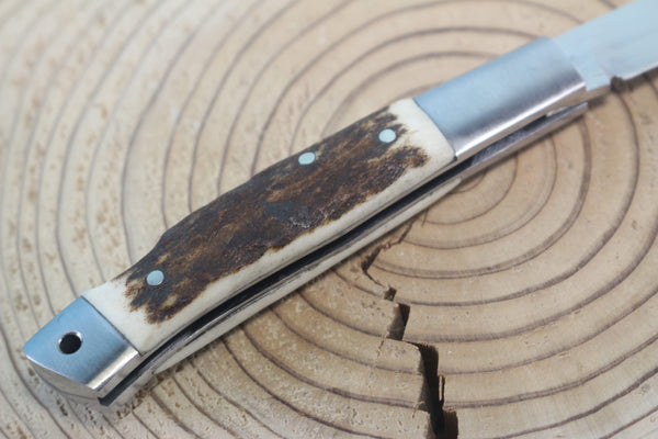 Fumio Inagaki FI-115 Slim Utility Folding Knife, Lockback Folders, Sold VG-10 Blade, Mammoth Ivory or Stag Handle - japaneseknifedirect.mom