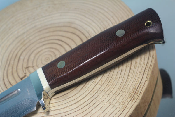 Fumio Inagaki FI-150 VG-10 Damascus Hunter, Exotic Wooden Handle - japaneseknifedirect.mom