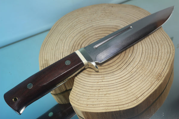 Fumio Inagaki FI-150 VG-10 Damascus Hunter, Exotic Wooden Handle - japaneseknifedirect.mom