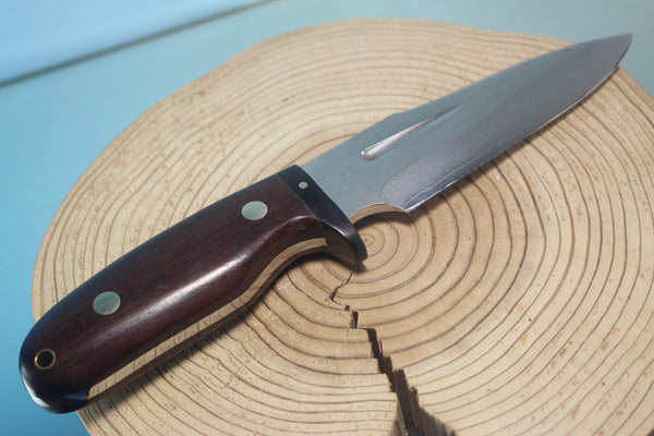 Fumio Inagaki FI-150 VG-10 Damascus Hunter, Exotic Wooden Handle - japaneseknifedirect.mom