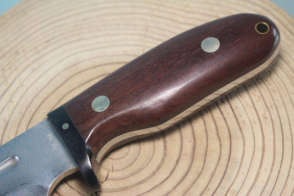Fumio Inagaki FI-150 VG-10 Damascus Hunter, Exotic Wooden Handle - japaneseknifedirect.mom