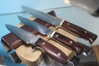 Fumio Inagaki FI-150 VG-10 Damascus Hunter, Exotic Wooden Handle - japaneseknifedirect.mom