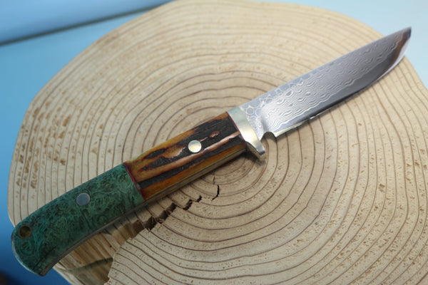 Fumio Inagaki FI-460 ZDP Damascus Utility Hunter,  ZDP-189 Premium Powdered Hi-speed Tool steel Blade - japaneseknifedirect.mom