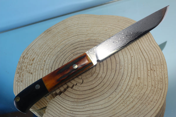 Fumio Inagaki FI-460 ZDP Damascus Utility Hunter,  ZDP-189 Premium Powdered Hi-speed Tool steel Blade - japaneseknifedirect.mom