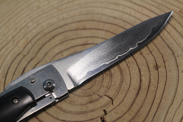Fumio Inagaki FI-500 Higonokami Liner Lock Folder, ATS-34 blade and VG-10 Damascus blade - japaneseknifedirect.mom