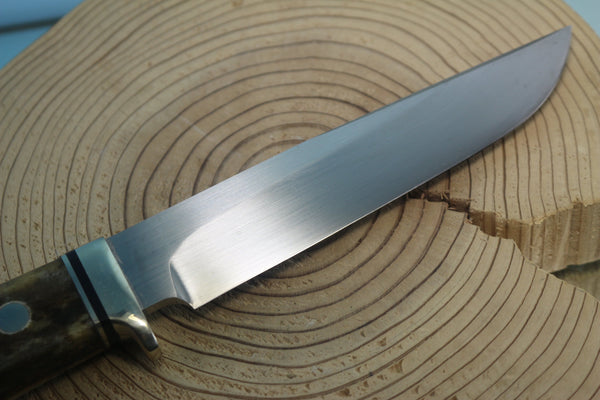 Fumio Inagaki FI-510 Stag Hunter, 5-3/4" ATS-34 Hitachi Premium steel blade - japaneseknifedirect.mom
