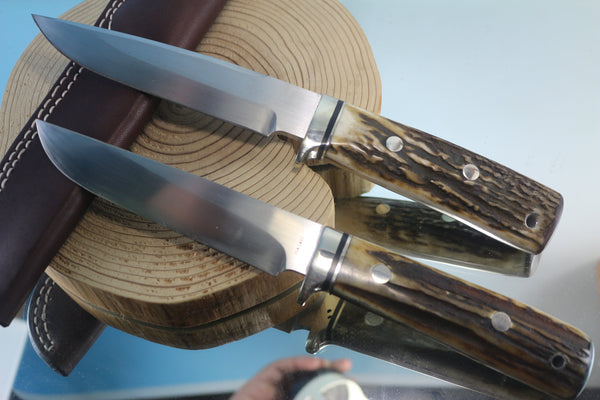 Fumio Inagaki FI-510 Stag Hunter, 5-3/4" ATS-34 Hitachi Premium steel blade - japaneseknifedirect.mom