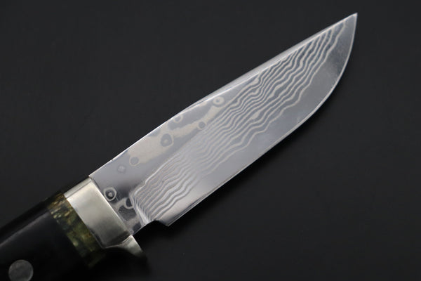 Fumio Inagaki FI-530 ZDP Damascus Hunter, 3-1/2" Hitachi ZDP-189 Premium Powdered Damacus steel Blade