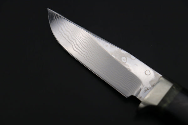 Fumio Inagaki FI-530 ZDP Damascus Hunter, 3-1/2" Hitachi ZDP-189 Premium Powdered Damacus steel Blade