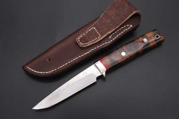 Fumio Inagaki FI-530 ZDP Damascus Hunter, 3-1/2" Hitachi ZDP-189 Premium Powdered Damacus steel Blade