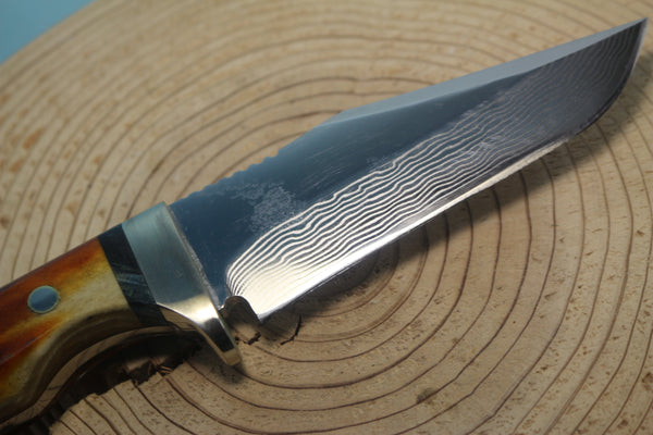 Fumio Inagaki FI-540 ZDP Damascus Hunter II, 3-1/4" Hitachi ZDP-189 Premium Powdered Damacus steel Blade - japaneseknifedirect.mom