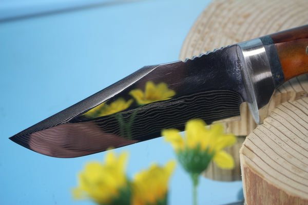 Fumio Inagaki FI-540 ZDP Damascus Hunter II, 3-1/4" Hitachi ZDP-189 Premium Powdered Damacus steel Blade - japaneseknifedirect.mom