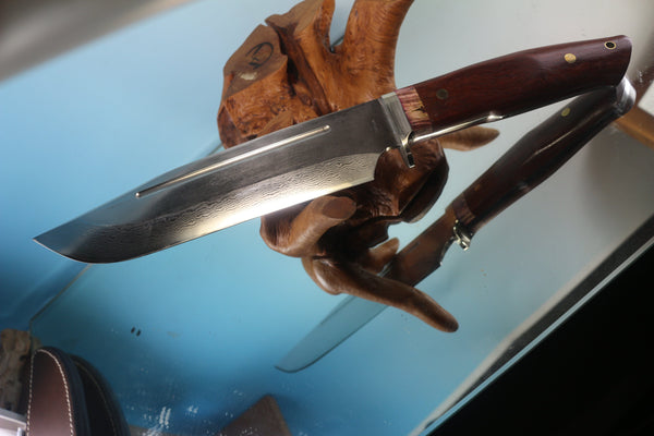 Fumio Inagaki FI-560 Ken-Nata Hunter III. 8-3/4" VG-10 Damascus blade - japaneseknifedirect.mom