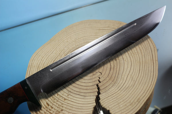 Fumio Inagaki FI-595 Katana Hunter. 10" VG-10 Damascus blade, Desert Ironwood Burl handle - japaneseknifedirect.mom