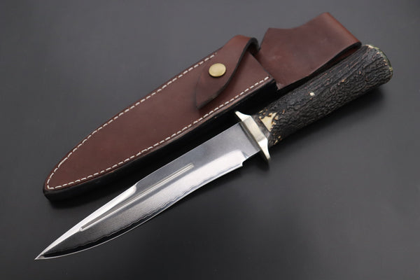 Fumio Inagaki FI-615 Big Fighter (Custom Combination Samber Stag Handle) - japaneseknifedirect.mom