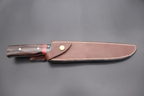 Fumio Inagaki FI-620 Katana Hunter. 10 1/4" VG-10 Damascus blade, Desert Ironwood Burl Custom Combination handle - japaneseknifedirect.mom