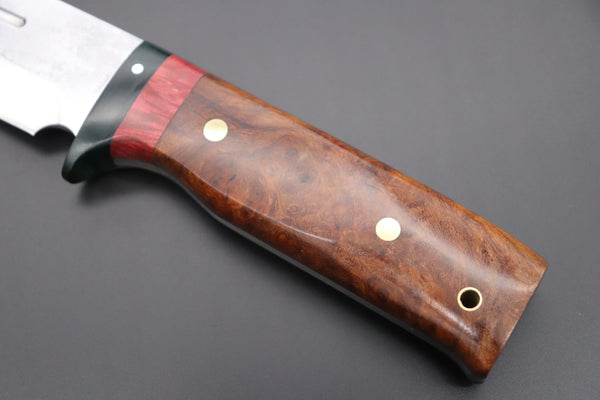 Fumio Inagaki FI-620 Katana Hunter. 10 1/4" VG-10 Damascus blade, Desert Ironwood Burl Custom Combination handle - japaneseknifedirect.mom