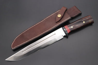 Fumio Inagaki FI-625 Katana Hunter. 10 1/4" VG-10 Damascus blade, Desert Ironwood Burl Custom Combination handle - japaneseknifedirect.mom