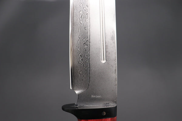Fumio Inagaki FI-630 Katana Hunter. 10 1/4" VG-10 Damascus blade, Desert Ironwood Burl Custom Combination handle - japaneseknifedirect.mom