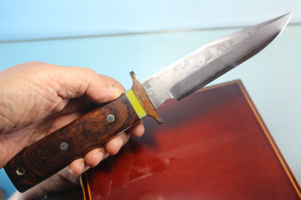 Fumio Inagaki FI-645 VG10 Damascus Hunter, 5-3/4" Takefu VG-10 Damascus Blade - japaneseknifedirect.mom