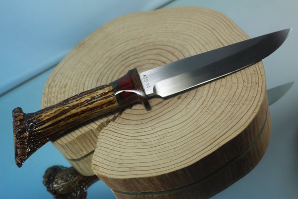 Fumio Inagaki FI-650 CrownStag Straight Hunter I, 5-5/8" Hitachi Premium ATS-34 Blade - japaneseknifedirect.mom