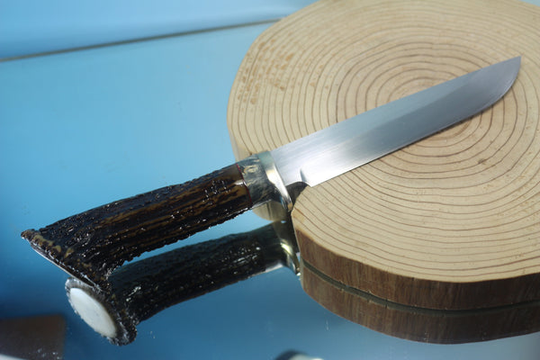 Fumio Inagaki FI-655 CrownStag Straight Hunter II, 5-3/4" Hitachi Premium ATS-34 Blade - japaneseknifedirect.mom