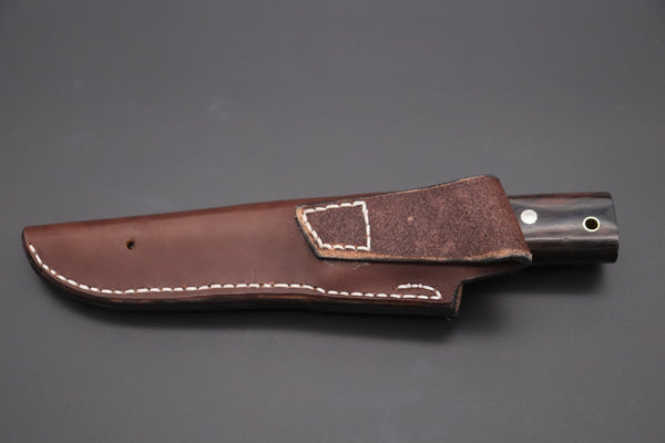 Fumio Inagaki FI-670 ZDP-189 Damascus Drop Point Hunter, 4.3" Hitachi ZDP-189 Premium Powdered Damacus steel Blade (Black Ebonywood Handle) - japaneseknifedirect.mom