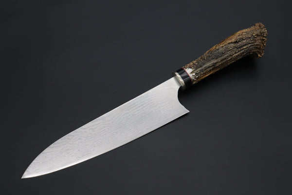 Fumio Inagaki FI-700 Gaucho Knife  (VG-10 Damascus blade, Crown Stag handle) - japaneseknifedirect.mom
