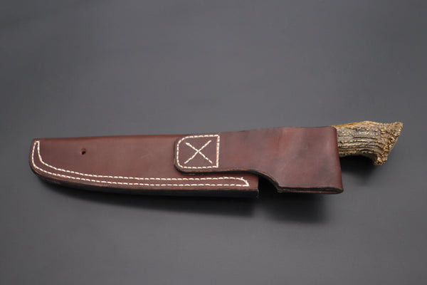 Fumio Inagaki FI-700 Gaucho Knife  (VG-10 Damascus blade, Crown Stag handle) - japaneseknifedirect.mom