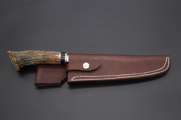 Fumio Inagaki FI-700 Gaucho Knife  (VG-10 Damascus blade, Crown Stag handle) - japaneseknifedirect.mom