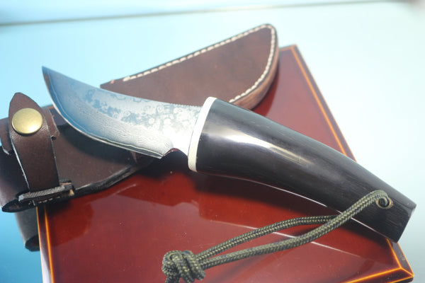 Fumio Inagaki FI-715 Buffalo Hunters, VG-10 Damascus blades, Buffalo Horn Handles - japaneseknifedirect.mom