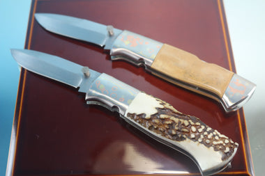 Fumio Inagaki FI-780 Blackjack MAMBA Folder, Custom Replica with Rainbow Damascus Mokume-Gane Bolster - japaneseknifedirect.mom
