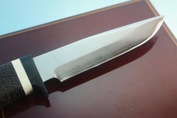 Fumio Inagaki FI-780  Palm Hunter, 5" VG-10 Damascus blade - japaneseknifedirect.mom
