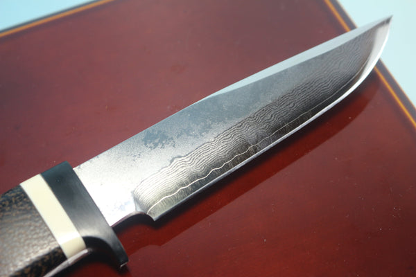 Fumio Inagaki FI-780  Palm Hunter, 5" VG-10 Damascus blade - japaneseknifedirect.mom