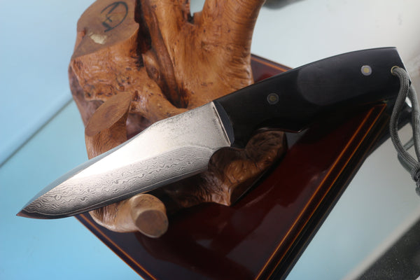 Fumio Inagaki FI-785  VG-10 Damascus Hunter,  VG-10 Damascus Blade - japaneseknifedirect.mom