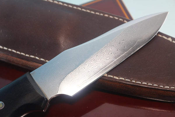 Fumio Inagaki FI-785  VG-10 Damascus Hunter,  VG-10 Damascus Blade - japaneseknifedirect.mom