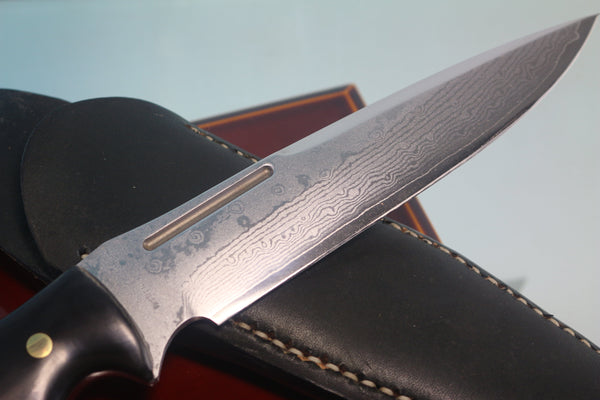 Fumio Inagaki FI-785  VG-10 Damascus Hunter,  VG-10 Damascus Blade - japaneseknifedirect.mom