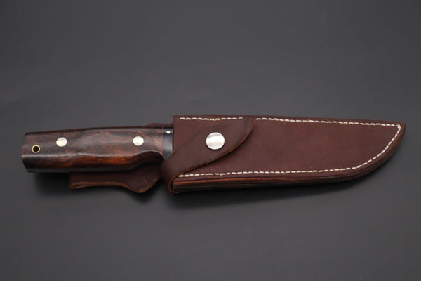 Fumio Inagaki FI-820 Samurai Tanto Hunter, 6-3/4" AUS-8 Blade, Premium Desert Ironwood Handle - japaneseknifedirect.mom