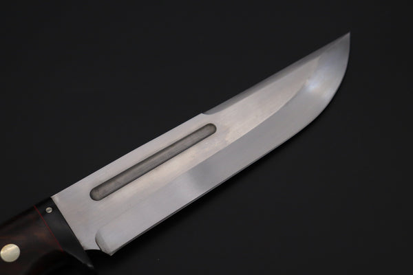 Fumio Inagaki FI-820 Samurai Tanto Hunter, 6-3/4" AUS-8 Blade, Premium Desert Ironwood Handle - japaneseknifedirect.mom