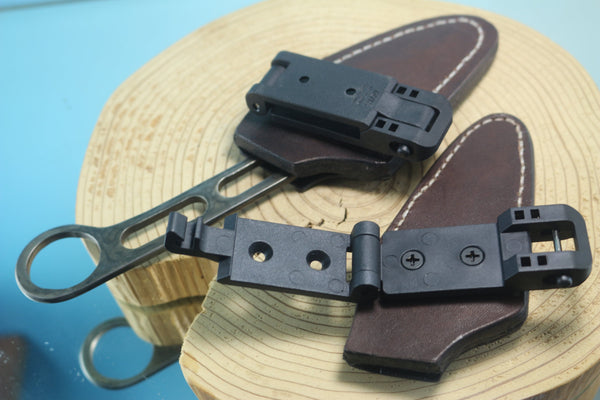 Fumio Inagaki FI-840   Skeleton Tactical Knife, VG-1 Gunblued Lightweight Skeleton - japaneseknifedirect.mom