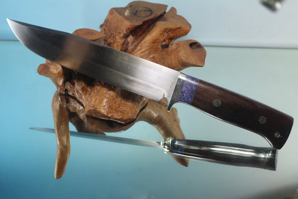 Fumio Inagaki FI-850 Bushman Hunter II, 8-1/2" ChroMo-7 Large Bowie style Blade, Tagayasan wood Handle - japaneseknifedirect.mom