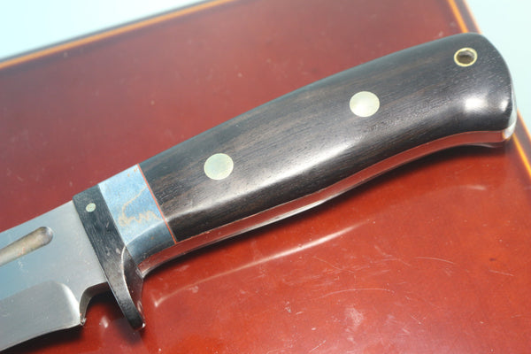 Fumio Inagaki FI-855 Tactical Recurve Hunter, 5" AUS-8 Blade, African Ebonywood Handle - japaneseknifedirect.mom