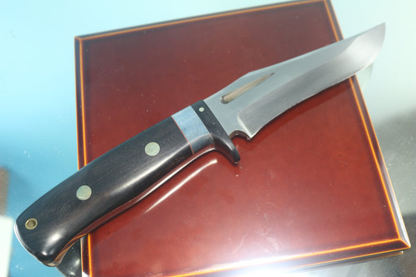 Fumio Inagaki FI-855 Tactical Recurve Hunter, 5" AUS-8 Blade, African Ebonywood Handle - japaneseknifedirect.mom
