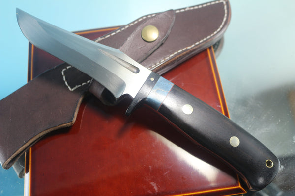 Fumio Inagaki FI-855 Tactical Recurve Hunter, 5" AUS-8 Blade, African Ebonywood Handle - japaneseknifedirect.mom