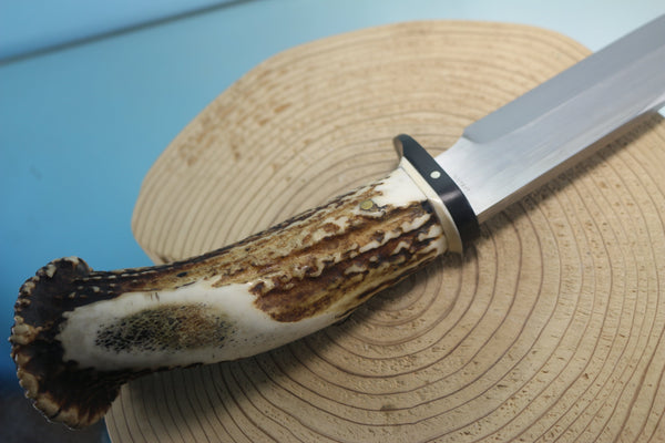 Fumio Inagaki FI-860 CrownStag Spear Point Hunter, 5-7/8" Hitachi Premium ATS-34 Blade - japaneseknifedirect.mom
